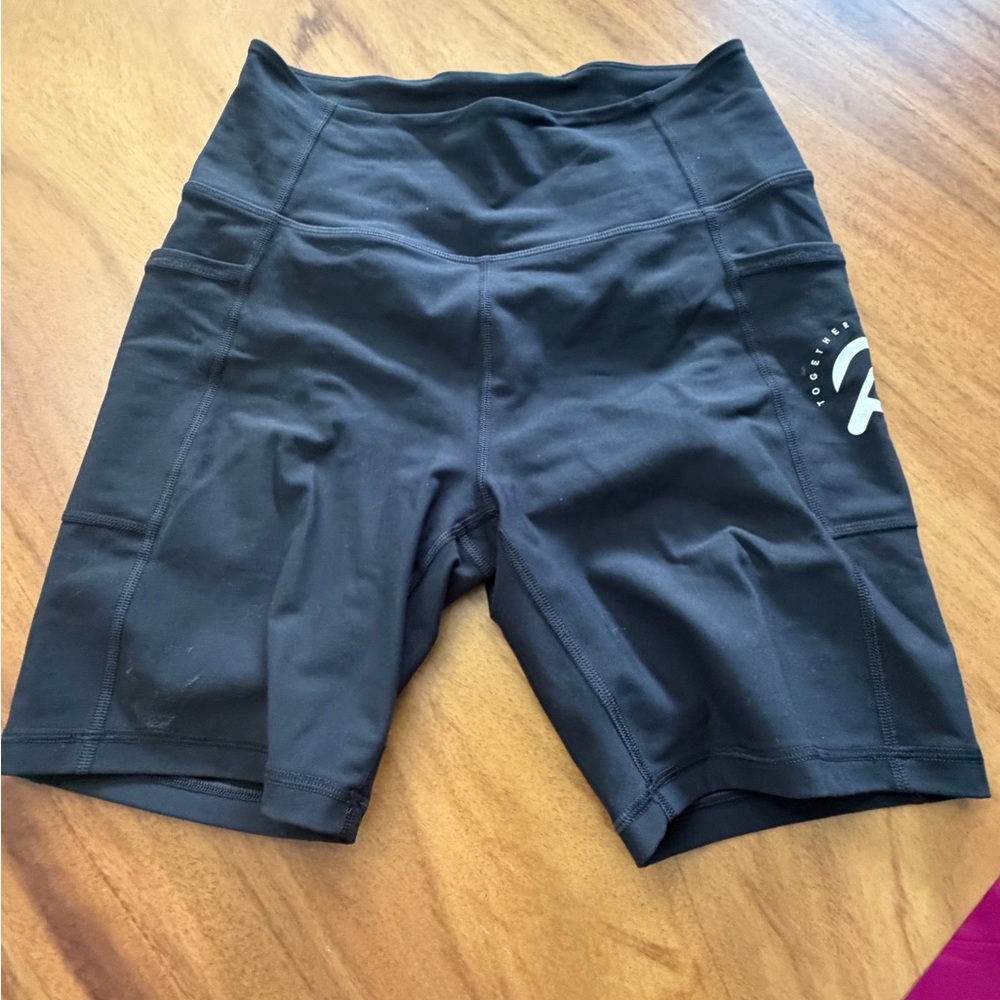 Peloton Black High-Rise Bike Shorts with Logo